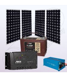 Sistem fotovoltaic solar 12V rezidential cu invertor IPM200Wx4-1200W-PRS3030-30Ah-100Ah