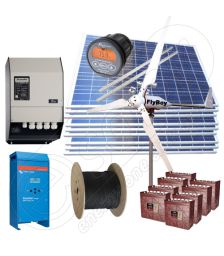 Sisteme hibride off-grid la cheie cu panouri solare de 2.25kW putere instalata si turbine eoliene de 600W