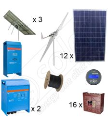 Sisteme monofazate hibride solare fotovoltaice de 3kW plus eoliana de 3kW putere instalata cu montaj la cheie inclus