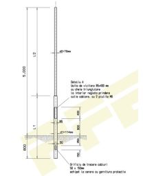 Stalp galvanizat de iluminat neechipat ST-M5 2