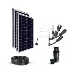 Kit fotovoltaic pentru autoconsum 1240W 230V cu doua microinvertoare, patru panouri solare monocristaline si set complet de cabluri si conectori pret ieftin