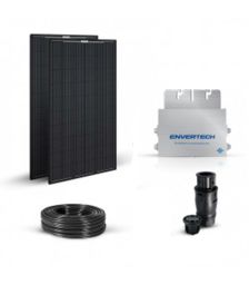 Kit fotovoltaic pentru autoconsum cu doua panouri solare monocristaline performante si un microinvertor, 264W 230V pret ieftin
