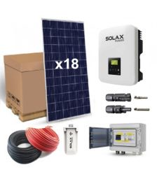 Kit solar 5040W pentru autoconsum cu 18 panouri fotovoltaice policristaline 280W 24V, un invertor monofazat central, o antena WIFI si setul de cabluri complet, pre-sertizate cu mufe MC4 pret ieftin
