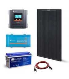 Kit solar autonom 320W, 12V-230V stocare, 1800Wh, cu cabluri premontate, un panou fotovoltaic monocristalin 320W 2V, un regulator de incarcare MPPT 30A, 12V / 24V si o baterie solara 150Ah 12V pret ieftin