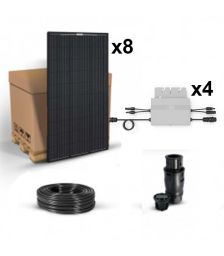 Kit solar pentru autoconsum 2560W 230V cu 8 panouri fotovoltaice 320W 24V si 4 microinvertoare performante precablate pret ieftine