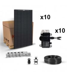 Kit solar pentru autoconsum 3100W 230V cu 10 panouri fotovoltaice monocristaline 310W 24V si 10 microinvertoare pret ieftin