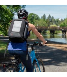 Rucsace solare fotovoltaice cu baterie solara Converter Li-Polymer de 4000mAh si panouri solare de culoare negru mat pret ieftin 7