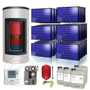 Set ISMO 29x1-1500.300.1KS panouri solare plane si boiler Kombi, Set panouri solare plane si boiler solar Kombi 1500 litri, Pachet panouri solare plane cu boiler solar Kombi tanc in tanc