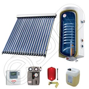 Pachet cu panou solar cu tuburi vidate, Panou solar cu tuburi vidate cu boiler termoelectric, Panouri cu tuburi vidate si boiler SIU 1x20-100.1TE