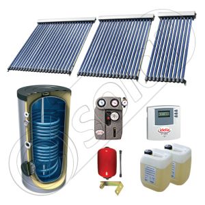 Set panou solar cu tuburi vidate cu boiler cu o serpentina, Pachet cu panou solar cu tuburi vidate, Panouri cu tuburi vidate si boiler Solariss Iunona