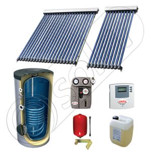 Panou solar ieftin cu tuburi vidate si boiler cu o serpentina, Panouri solare cu boiler monovalent de 300 litri, Panouri solare China Solariss Iunona