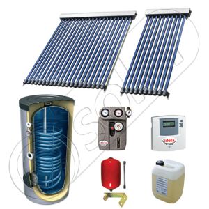 Panouri solare ieftine cu boiler bivalent de 300 litri, Pachet cu panou solar cu tuburi vidate, Set panouri solare import China Solariss Iunona