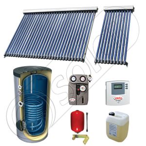 Panou solar ieftin cu tuburi vidate si boiler cu o serpentina, Panouri solare cu boiler monovalent de 300 litri, Panouri solare China Solariss Iunona