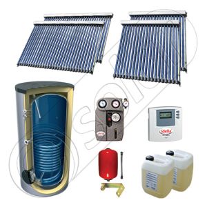 Pachet panouri solare cu tuburi vidate fabricate in China, SIU 2x20-2x30-750.1BM set panouri solare cu tuburi vidate, Panouri solare import China la set cu boiler solar