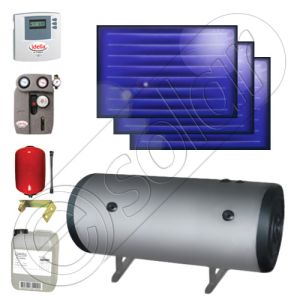 Pachet panouri solare plane cu boiler ISMO 3x2-200.2BSH, Pachet panouri solare plane cu boiler orizontal bivalent 200 litri, Panouri solare plane si boiler la pret convenabil