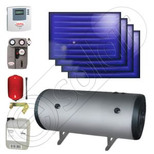 Set panouri solare plane cu boiler orizontal ISMO 4x1-200.2BSH, Panouri solare plane la set cu boiler orizontal 200 litri, Pret panouri solare plane si boiler orizontal