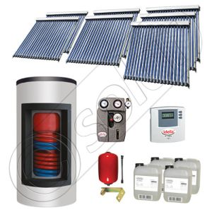 Set panou solar cu tuburi vidate cu boiler Kombi cu doua serpentine, Pachet cu panou solar cu tuburi vidate, Panouri cu tuburi vidate si boiler tanc in tanc