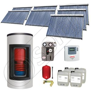 Panouri solare Solariss Iunona, Panou solar cu tuburi vidate si boiler Kombi cu o serpentina, Panouri solare ieftine cu boiler si un schimbator de caldura