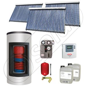 Panouri solare ieftine cu boiler Kombi bivalent de 650/150 litri, Pachet cu panou solar cu tuburi vidate, Set panouri solare import China Solariss Iunona