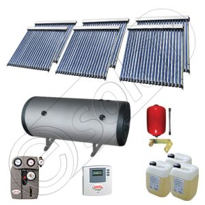 Colectoare solare cu tuburi vidate fabricate in China, Instalatii solare pentru apa calda cu boiler solar, Instalatie solara cu tuburi vidate si boiler import China SIU 6x20-1500.2BMH