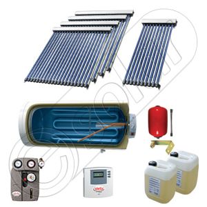 Instalatie solara cu tuburi vidate cu boiler orizontal SIU 1x10-4x20-1000.1BMH, Set colectoare solare cu boiler pentru apa calda tot timpul anului, Panouri solare vidate cu boiler solar la pret rezonabil