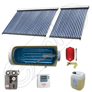 Panou solar ieftin cu tuburi vidate si boiler cu o serpentina, Panouri solare cu boiler monovalent de x litri, Colectoare solare pentru apa calda