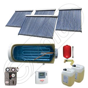 Panouri solare vidate cu boiler solar la pret rezonabil, Instalatie solara cu tuburi vidate cu boiler orizontal SIU 3x20-1x30-1000.1BMH, Set colectoare solare cu boiler pentru apa calda tot timpul anului