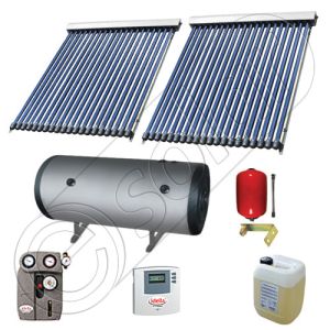 Set panouri solare ieftine cu boiler de 400 litri si doua serpentine, Instalatii panouri solare Solariss Iunona, Pachet cu panou solar apa calda tot anul