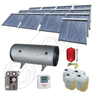 Set colectoare solare vidate si boiler orizontal SIU 13x22-2000.2BMH, Instalatii solare presurizate cu boiler solar pentru apa calda, Colectoare solare vidate la pachet cu boiler orizontal