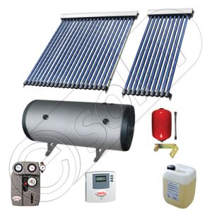 Panouri solare ieftine cu boiler bivalent de 400 litri, Pachet cu panou solar cu tuburi vidate, Instalatii solare pentru apa calda Solariss Iunona