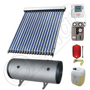 Pachet cu panou solar cu tuburi vidate, Instalatie solara cu tuburi vidate cu boiler termoelectric orizontal, Instalatii solare cu tuburi vidate si boiler SIU 1x18-100.2TEH