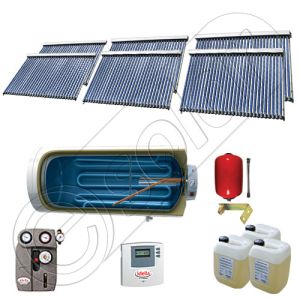 Colectoare solare pentru apa calda si aport la incalzire, Instalatie solara cu tuburi vidate si boiler SIU 6x30-1500.1BMH, Panouri solare cu tuburi vidate si boiler la pret de importator