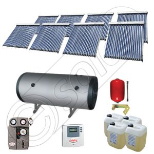 Set panouri solare ieftine cu boiler fabricate in China, Colectoare solare China Solariss Iunona, Instalatie cu panouri solare China cu tuburi vidate SIU 8x20-2000.2BMH