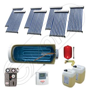 Panouri solare cu tuburi vidate si boiler la pret de importator, Colectoare solare pentru apa calda si aport la incalzire, Instalatie solara cu tuburi vidate si boiler SIU 7x10-800.1BMH