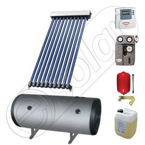 Instalatii solare cu tuburi vidate si boiler SIU 1x10-100.2TEH, Pachet cu panou solar cu tuburi vidate, Instalatie solara cu tuburi vidate cu boiler termoelectric orizontal