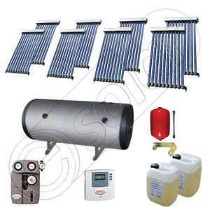 Instalatii solare presurizate pentru apa calda si caldura, Instalatie solara vidata cu boiler orizontal SIU 8x10-750.2BMH, instalatie cu panouri solare vidate la pret rezonabil