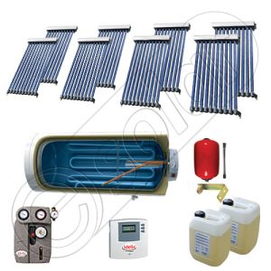 Instalatii solare presurizate pentru apa calda si caldura, Instalatie solara vidata cu boiler orizontal SIU 8x10-800.1BMH, instalatie cu panouri solare vidate la pret rezonabil