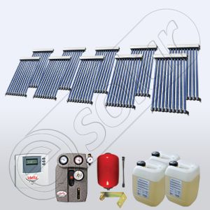 Set panouri solare cu 10 tuburi vidate, Pachet cu panou solar cu tuburi vidate, Panouri cu tuburi vidate pentru apa calda SIU 10x10