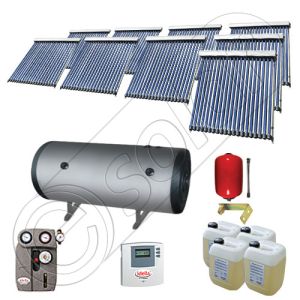 Panouri cu tuburi vidate si boiler Solariss Iunona, Pachet colectoare solare ieftine cu tuburi vidate, Instalatie solara presurizata cu boiler SIU 9x20-2000.2BMH