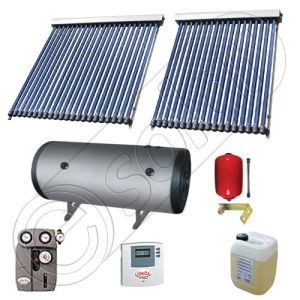 Boiler bivalent de 400 litri si panouri solare ieftine, Pachet cu panou solar cu tuburi vidate, Instalatii solare pentru apa calda Solariss Iunona