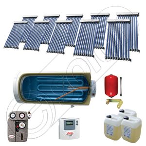 Solariss Iunona colectoare solare cu tuburi vidate, Set panouri solare pentru apa calda si caldura, Pachet panouri solare import China cu tuburi vidate si boiler SIU 10x10-1000.1BMH
