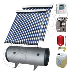 Panouri solare ieftine cu boiler bivalent de 200 litri, Pachet cu panou solar cu tuburi vidate, Instalatii solare pentru apa calda Solariss Iunona