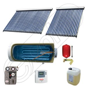 Panouri solare China Solariss Iunona, Colectoare solare cu boiler pentru apa calda tot anul, Boiler cu o serpentina si panou solar cu tuburi vidate