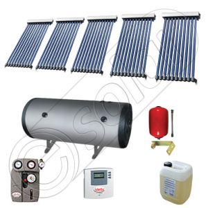 Set panou solar apa calda cu tuburi vidate si boiler, Pachet cu panou solar cu tuburi vidate, Boiler orizontal si colectoare solare cu tuburi vidate