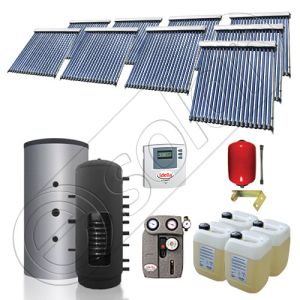 Panouri solare China Solariss Iunona, Colectoare solare cu puffer pentru apa calda tot anul, Puffer cu o serpentina si panou solar cu tuburi vidate