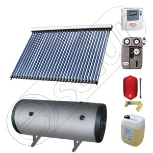 Set panou solar apa calda cu tuburi vidate si boiler, Pachet cu panou solar cu tuburi vidate, Boiler orizontal si colectoare solare cu tuburi vidate