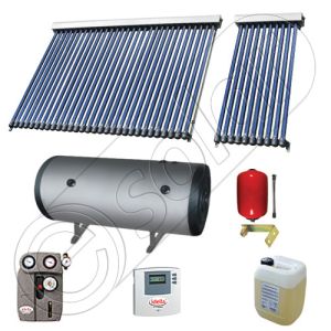 Boiler bivalent de 300 litri si panouri solare ieftine, Pachet cu panou solar cu tuburi vidate, Instalatii solare pentru apa calda Solariss Iunona