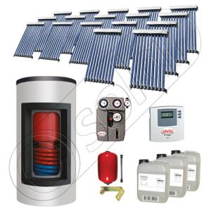 Panouri solare Solariss Iunona, Panou solar cu tuburi vidate si boiler Kombi cu o serpentina, Panouri solare ieftine pentru apa calda cu boiler