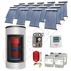 Set panouri solare ieftine cu boiler Kombi de 1500/300 litri si doua serpentine, Seturi panouri solare Solariss Iunona, Pachet cu panou solar apa calda tot anul