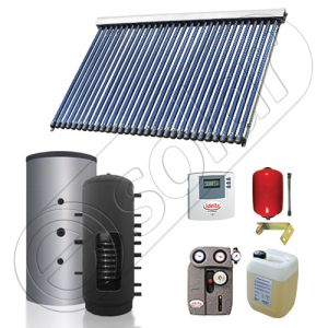 Panouri solare cu puffer de 300 litri monovalent SIU 1x30-300.1PF, Set colectoare solare cu Puffer monovalent, Colectoare solare cu tuburi vidate si Puffer de 300 litri